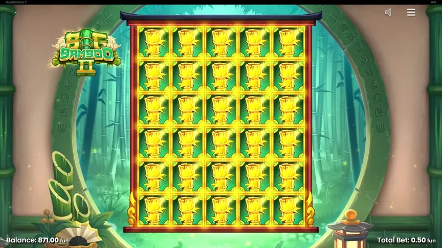 Lucky Bamboo Feature – ramki brązowe i srebrne w trakcie respinów
